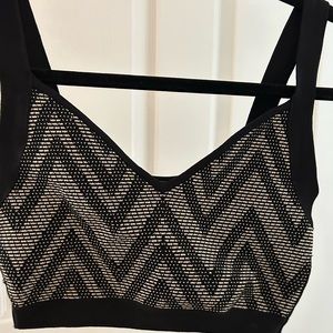 Black & white bandage crop XS